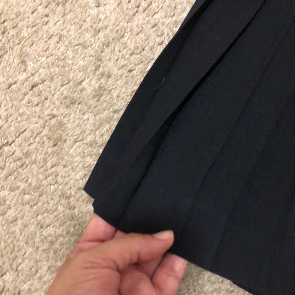 classiques entier pure wool black a-line pleated skirt double breast gold 10 - Picture 4 of 12